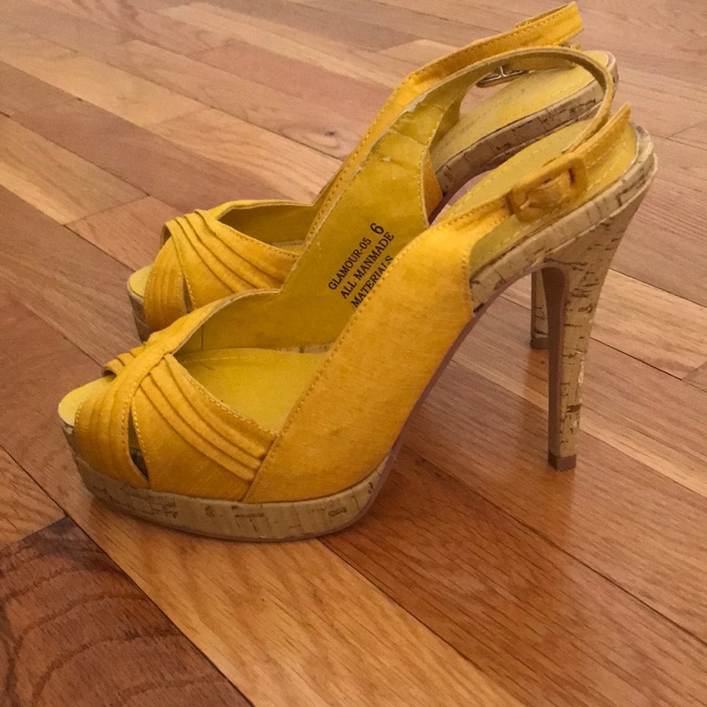 Yellow platform sandals